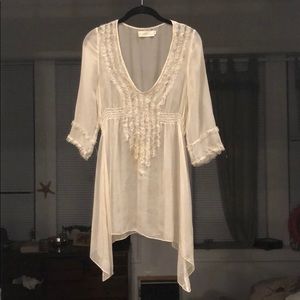 4 Love & Liberty - Romantic Sheer Silk Tunic Dress
